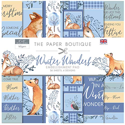 Paper Boutique Winter Wonders-Embellishments Pad, verschiedene Farben, 20,3 x 20,3 cm von Paper Boutique