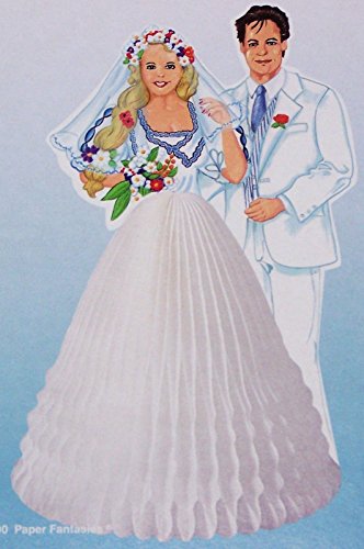 12 Stück Wabendeko Hochzeit 3D (11) Papier Deko Brautpaar von Paper Fantasies