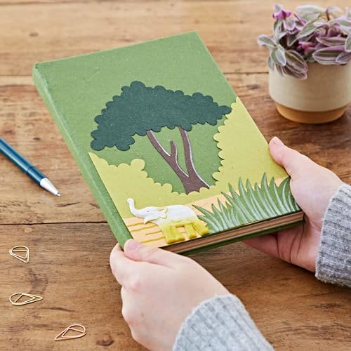 Eco Maximus Elefantendung Notizbuch groß 150 x 210 mm - Grün von Paper High
