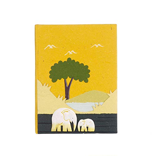 Fair Trade Notizbuch Elefanten-Dung Mittel 105 x 135 mm - gelb Fair Trade Notizbuch Elefanten-Dung Mittel 105 x 135 mm - gelb von Paper High