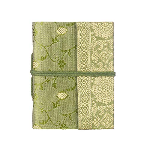 Fair Trade Notizbuch Sari 80 x 105 mm – grün von Paper High