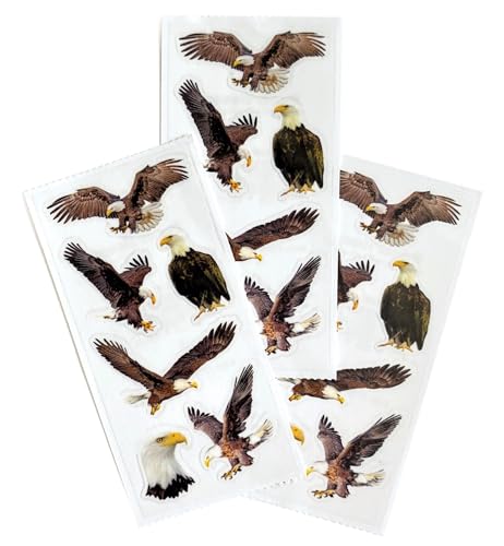 Paper House Productions 3 Stück Aufkleber Halbblätter zum Basteln, Scrapbooking & Sammeln - Weißkopfseeadler von Paper House Productions