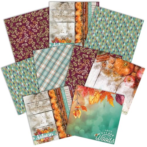 Paper House Productions Dekoratives doppelseitiges Papier, 30,5 x 30,5 cm, 9 Blatt, für Scrapbooking und Basteln, Herbsthölzer Paper House Productions Dekoratives doppelseitiges Papier, 30,5 x 30,5 cm, 9 Blatt, für Scrapbooking und Basteln, Herbsthölzer von Paper House Productions