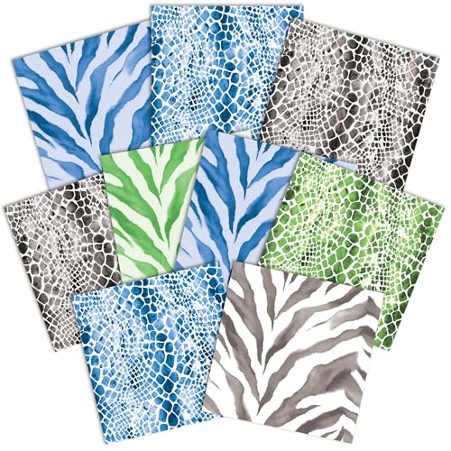 Paper House Productions Dekoratives doppelseitiges Papier, 30,5 x 30,5 cm, 9 Blatt, für Scrapbooking und Basteln, Zebra- und Python-Muster, kräftig Paper House Productions Dekoratives doppelseitiges Papier, 30,5 x 30,5 cm, 9 Blatt, für Scrapbooking und Basteln, Zebra- und Python-Muster, kräftig von Paper House Productions