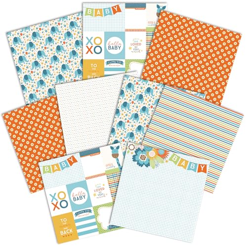 Paper House Productions Dekoratives doppelseitiges Papier, 30,5 x 30,5 cm, 9 Blatt, für Scrapbooking und Basteln, moderne Babypalette von Paper House Productions