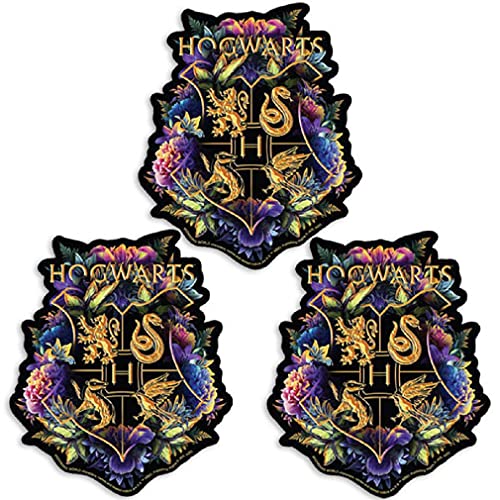 Paper House Productions Harry Potter Floral Hogwarts Wappen gestanzt 7,6 cm Vinyl Aufkleber 3er-Pack von Paper House Productions