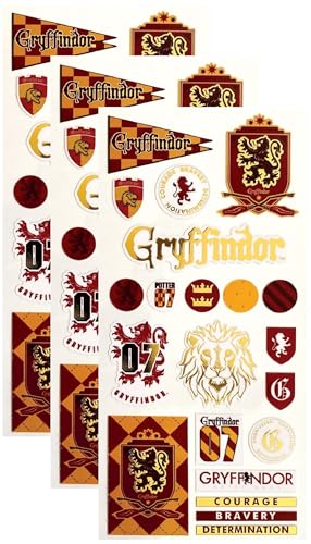 Paper House Productions Harry Potter Hogwarts Gryffindor House Set mit 3 glänzenden Folien-Emaille-Effekt-Aufkleberbögen Paper House Productions Harry Potter Hogwarts Gryffindor House Set mit 3 glänzenden Folien-Emaille-Effekt-Aufkleberbögen von Paper House Productions