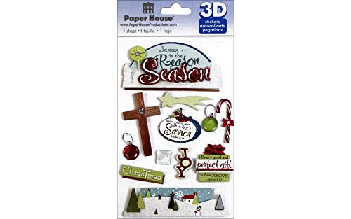 Paper House Productions STDM-0229E 3D-Karton-Aufkleber, Reason for The Season (3er-Pack) von Paper House Productions