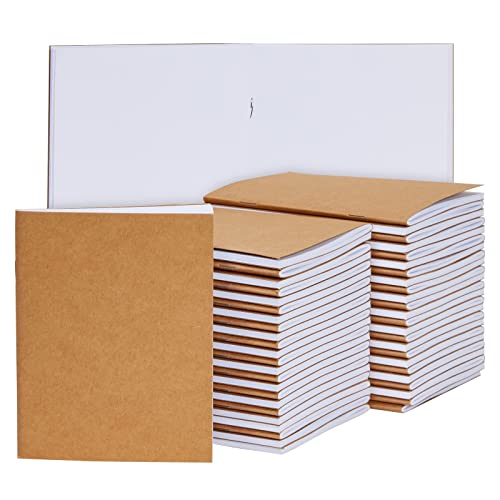 48 Notizhefte mit Kraftpapier-Cover, Unliniert, 24 Doppelseiten, Leicht und Handlich, Braun, 10,8 x 13,4 cm von Paper Junkie