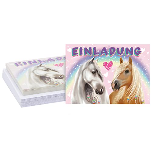 Paper Junkie 24 x A6 - Einladungen für Kindergeburtstage mit Umschlägen – Pferd und Regenbogen Paper Junkie 24 x A6 - Einladungen für Kindergeburtstage mit Umschlägen – Pferd und Regenbogen von Paper Junkie
