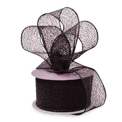 6,4 cm x 9,1 m schwarzes zufälliges Netzband mit Draht von Paper Mart