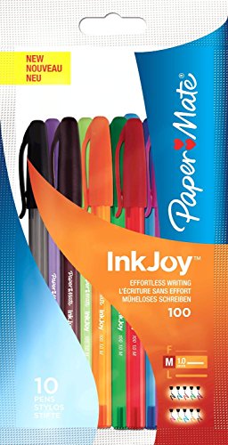 Paper S0957191 Mate InkJoy 100ST Kugelschreiber (medium-Spitze, 10er-Packung) gemischte Farben von Paper Mate