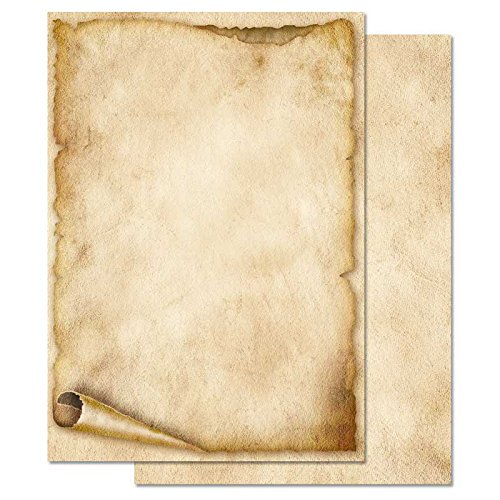 DIN A5 Motivpapier - Briefpapier ALTE PAPIERROLLE (Beidseitig) 100 Blatt, 90g/m² von Paper-Media