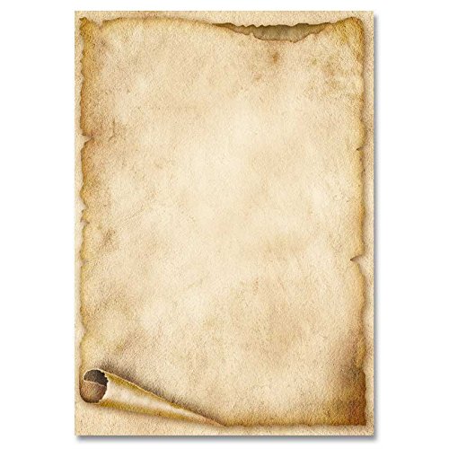 Motivpapier - Briefpapier ALTE PAPIERROLLE 50 Blatt DIN A5 Format 90g/m² von Paper-Media