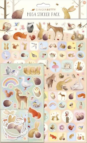 Ginger Betty Woodland Mega-Aufkleber-Set, drei Arten von Aufklebern (ca. 130 insgesamt), offizielles Lizenzprodukt, ab 3 Jahren, Verwendung für Geschenke, Dekoration und Scrapbooking, Karten von Paper Projects