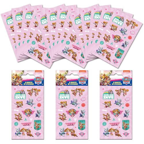 Paw Patrol Girl Power Partytüten-Aufkleber-Set (18 Blatt), offizielles Lizenzprodukt, ideal für Kinderpartys, Partytüten oder Strumpffüller, Jungen, Mädchen, Uni, ab 3 Jahren, wiederverwendbare von Paper Projects