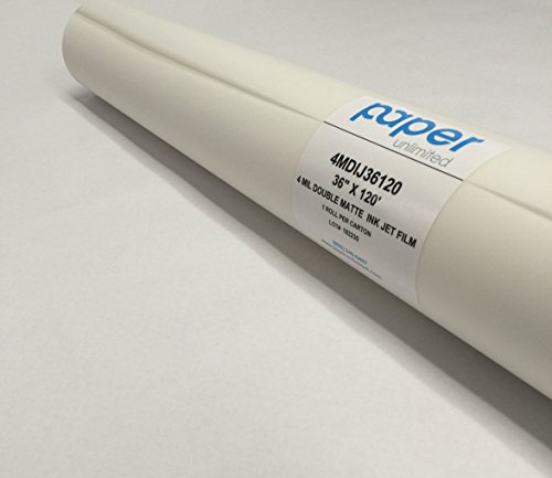 4 mm doppelte, matte Tintenstrahl-Mylar-Rolle, 91,4 x 30,6 cm, 1 Rolle pro Packung 4 mm doppelte, matte Tintenstrahl-Mylar-Rolle, 91,4 x 30,6 cm, 1 Rolle pro Packung von Paper Unlimited