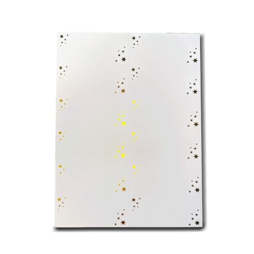 Paper24 120 Weihnachtsetiketten Adressetiketten selbstklebend mit goldenen Sternen für Weihnachten 10 Bögen mit je 12 Etiketten auf A4 Bogen von Paper24
