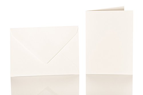 Paper24 25 Faltkarten blanko mit Umschlag 120x170 mm, Briefumschläge B6, Doppelkarten mit Umschlag sind ideal für Geburtstag in Elfenbein Paper24 25 Faltkarten blanko mit Umschlag 120x170 mm, Briefumschläge B6, Doppelkarten mit Umschlag sind ideal für Geburtstag in Elfenbein von Paper24