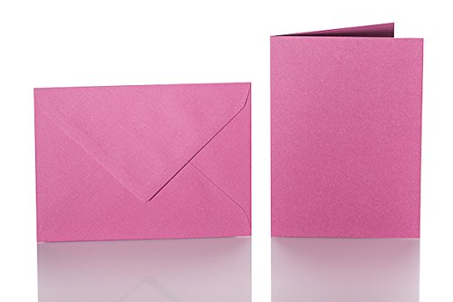 Paper24 25 Faltkarten blanko mit Umschlag 120x170 mm, Briefumschläge B6, Doppelkarten mit Umschlag sind ideal für Geburtstag in Purpur Paper24 25 Faltkarten blanko mit Umschlag 120x170 mm, Briefumschläge B6, Doppelkarten mit Umschlag sind ideal für Geburtstag in Purpur von Paper24