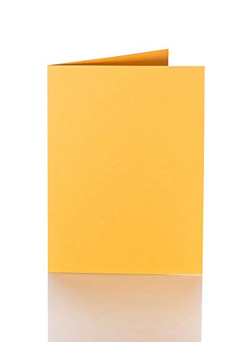 Faltkarte 12x17 cm 240 g/qm 25 Stück in Gelb-Orange von Paper24