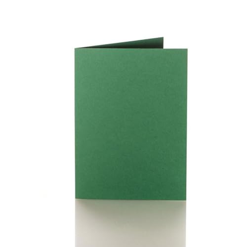 Paper24-50 Faltkarten DIN A5 (150 x 200 mm), 240g/m² – hochwertige Klappkarten für Einladungen, Feste & kreative Projekt in Dunkelgrün von Paper24