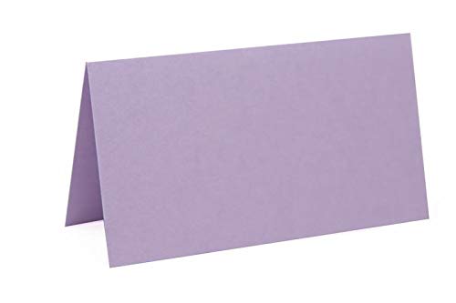 je 25 farbige Blanko Tischkarten, Platzkarten 5x9 cm in Lila von Paper24