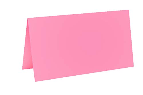 je 25 farbige Blanko Tischkarten, Platzkarten 5x9 cm in Pink von Paper24