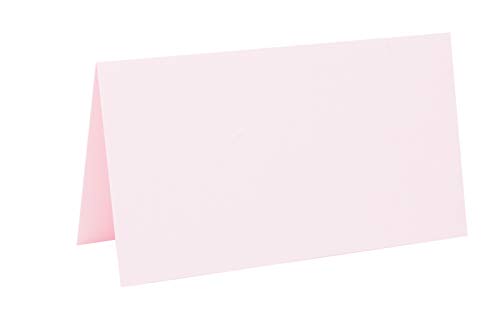 je 25 farbige Blanko Tischkarten, Platzkarten 5x9 cm in Rosa von Paper24