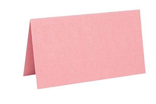 je 25 farbige Blanko Tischkarten, Platzkarten 5x9 cm in Warmrosa von Paper24