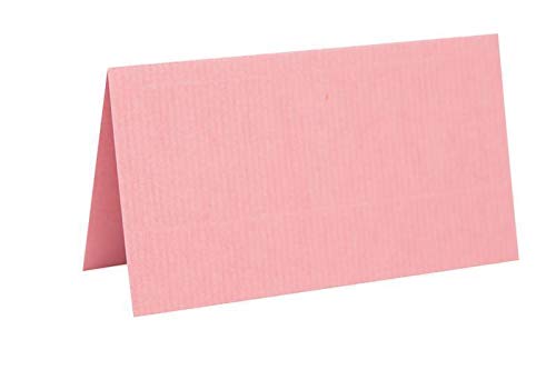 Paper24 je 25 farbige Blanko Tischkarten, Platzkarten 5x9 cm in Warmrosa von Paper24