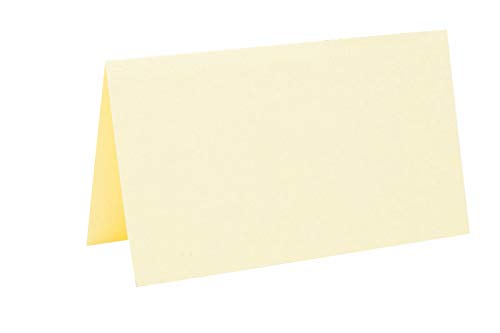 Paper24 je 25 farbige Blanko Tischkarten, Platzkarten 5x9 cm in Zartgelb von Paper24