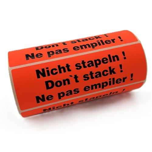 PaperXpert Hinweisetiketten "Nicht stapeln" | 1 Rolle à 500 Stück | 149 x 48 mm | Leuchtfarbe | Stark haftend | Warnetiketten/Versandetiketten - Premium Markenqualität – Made in Germany PaperXpert Hinweisetiketten "Nicht stapeln" | 1 Rolle à 500 Stück | 149 x 48 mm | Leuchtfarbe | Stark haftend | Warnetiketten/Versandetiketten - Premium Markenqualität – Made in Germany von PaperXpert