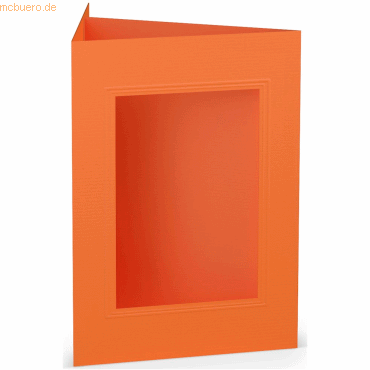10 x Paperado Passepartoutkarte B6 eckig VE=5 Stück Orange von Paperado
