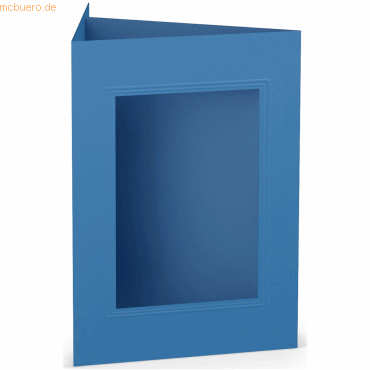 10 x Paperado Passepartoutkarte B6 eckig VE=5 Stück Stahlblau von Paperado