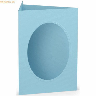 10 x Paperado Passepartoutkarte B6 oval VE=5 Stück Aqua von Paperado