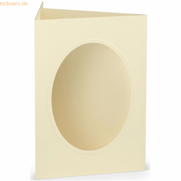 10 x Paperado Passepartoutkarte B6 oval VE=5 Stück Chamois von Paperado