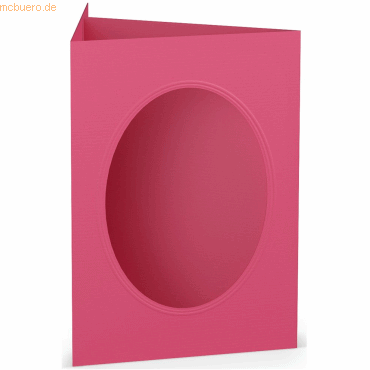 10 x Paperado Passepartoutkarte B6 oval VE=5 Stück Fuchsia von Paperado