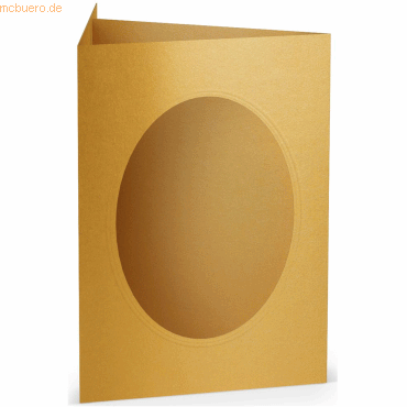 10 x Paperado Passepartoutkarte B6 oval VE=5 Stück Gold von Paperado