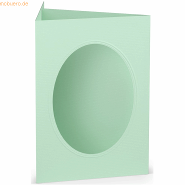 10 x Paperado Passepartoutkarte B6 oval VE=5 Stück Mint von Paperado