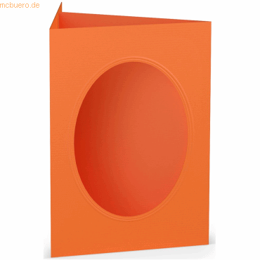 10 x Paperado Passepartoutkarte B6 oval VE=5 Stück Orange von Paperado