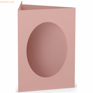 10 x Paperado Passepartoutkarte B6 oval VE=5 Stück Rose von Paperado