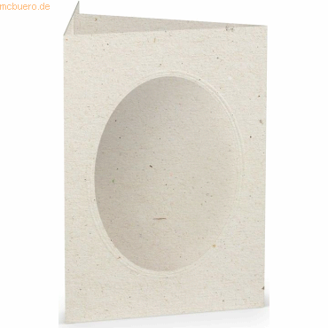 10 x Paperado Passepartoutkarte B6 oval VE=5 Stück Terra Vanilla von Paperado
