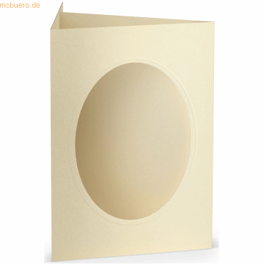 10 x Paperado Passepartoutkarte B6 oval VE=5 Stück candle light von Paperado