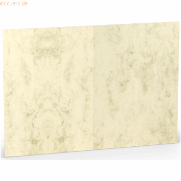 100 x Paperado Doppelkarte B6 hoch Chamois Marmora von Paperado