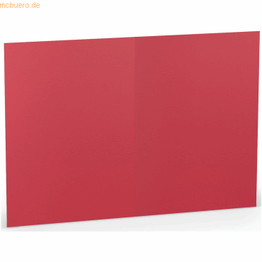 100 x Paperado Doppelkarte B6 hoch Rot von Paperado