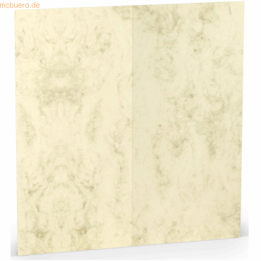 100 x Paperado Doppelkarte DL hoch Chamois Marmora von Paperado