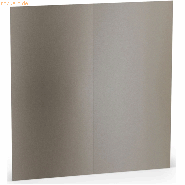 100 x Paperado Doppelkarte DL hoch taupe metallic von Paperado