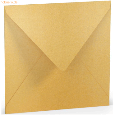 25 x Paperado Briefumschlag 16,4x16,4cm Nassklebung Gold von Paperado