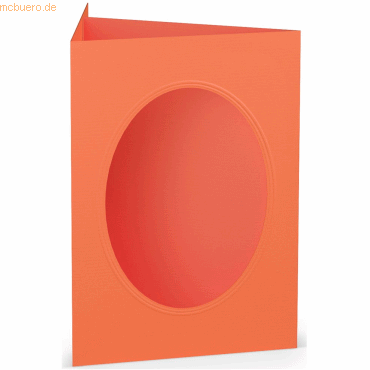 25 x Paperado Passepartoutkarte B6 oval Coral von Paperado
